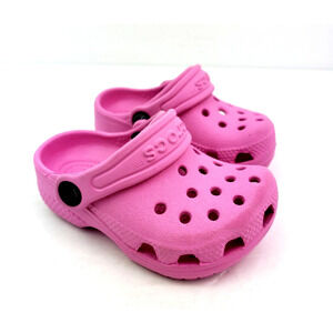 Crocs Classic Baby Girl Size 2/3 Pink Slip On Clog Sandal Shoes